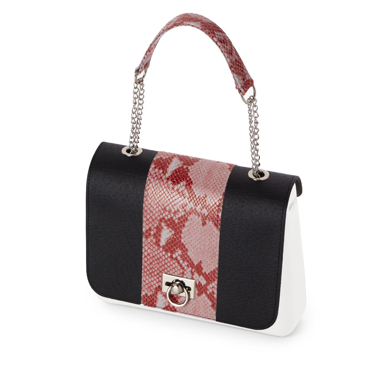 Klapka O bag glam Simil pelle stampa elephant fascia stampa python Sangria