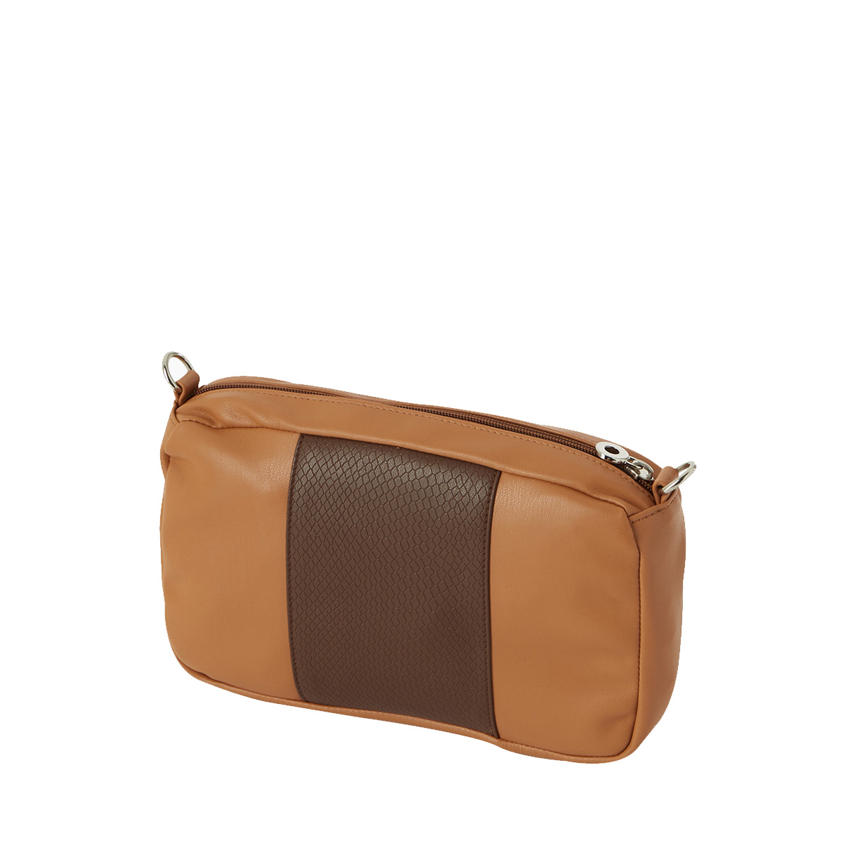 Organizer O bag glam Simil pelle nappa fascia stampa snake Biscotto testa di moro