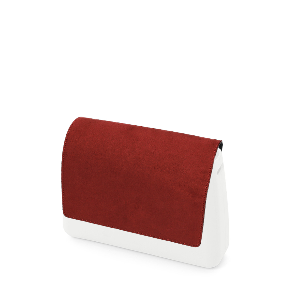 Klapka O bag glam Simil pelle nubuck Bordeaux