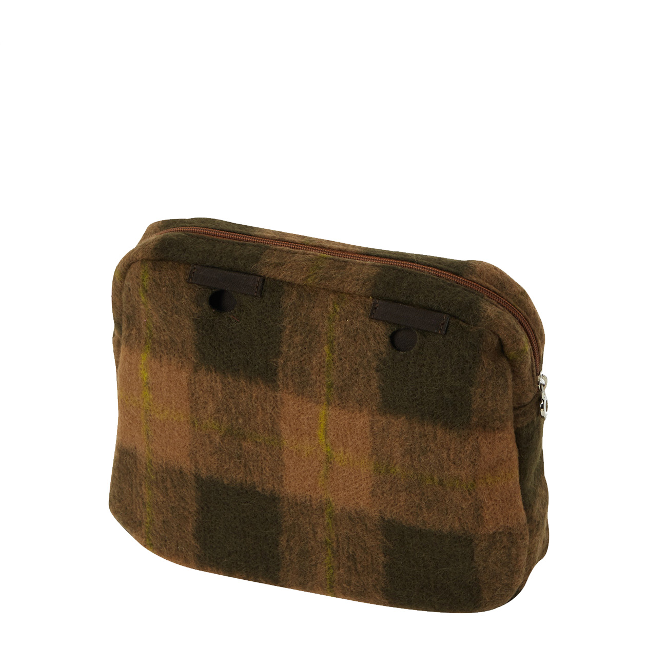 Organizer O bag reverse Jaquard check effetto plaid Biscotto