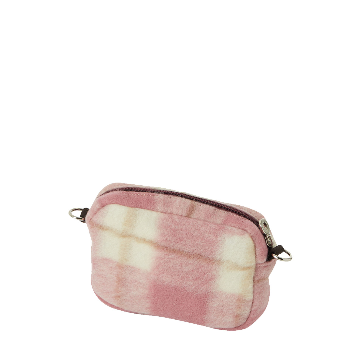 Organizer O bag pocket Jaquard check effetto plaid Sangria