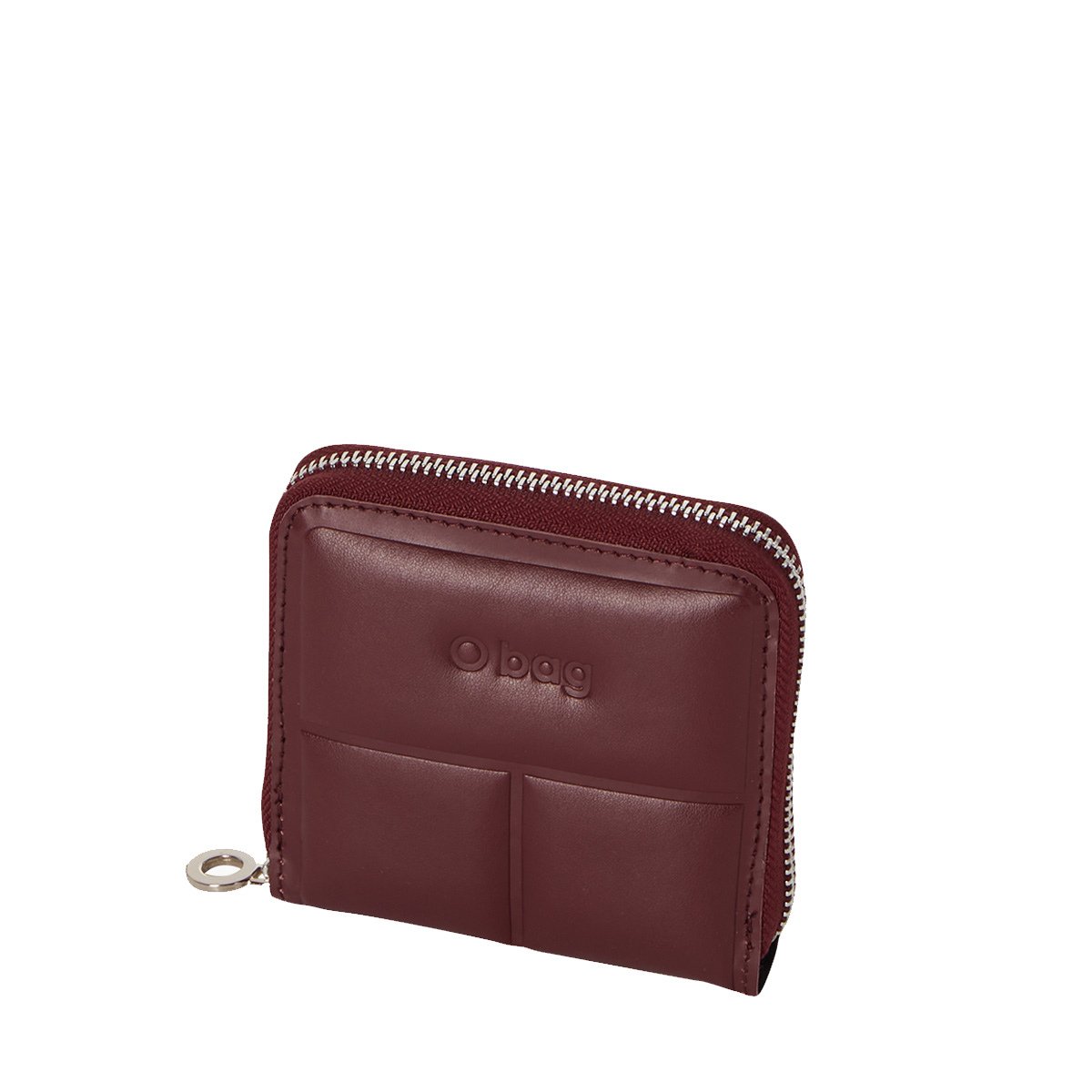 Portfel O half Simil pelle nappa effetto 3d Bordeaux