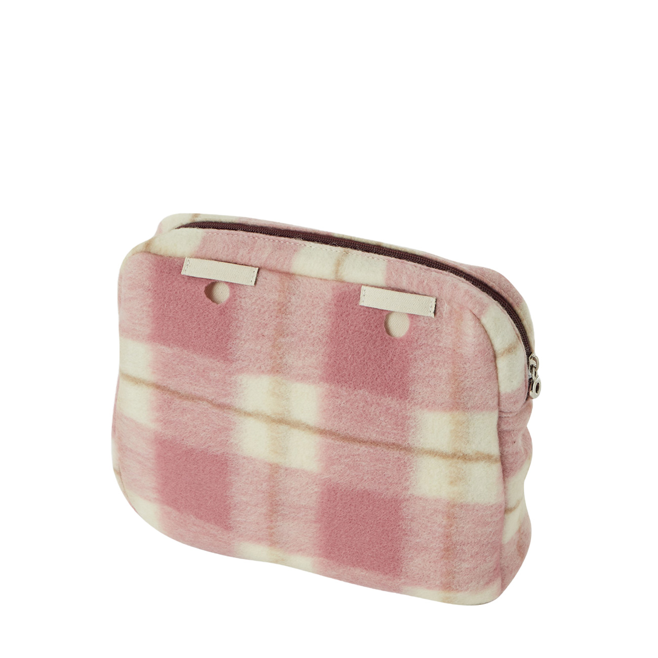 Organizer O bag reverse Jaquard check effetto plaid Sangria