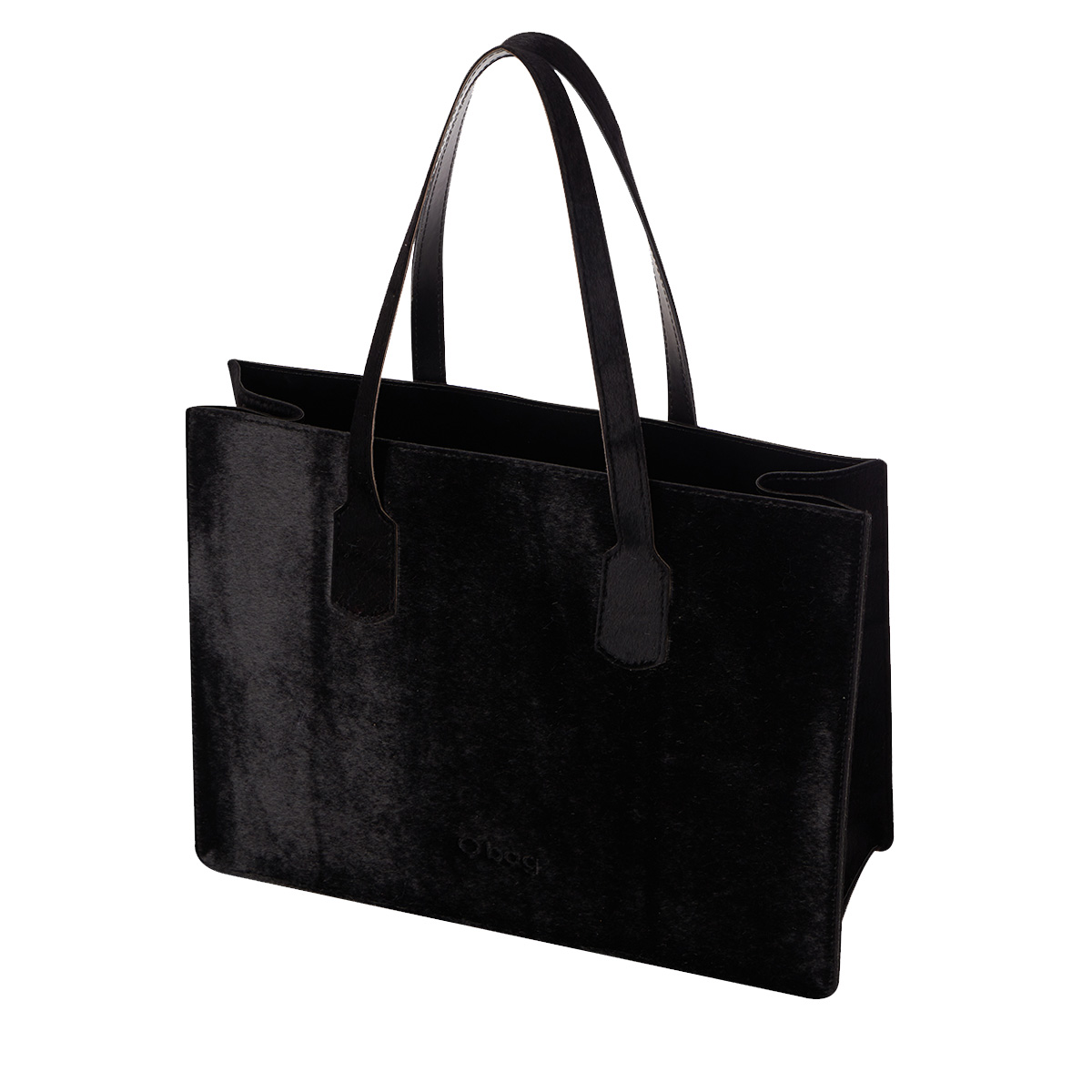 Torebka O bag pat Synthetic fabric effect horse Nero