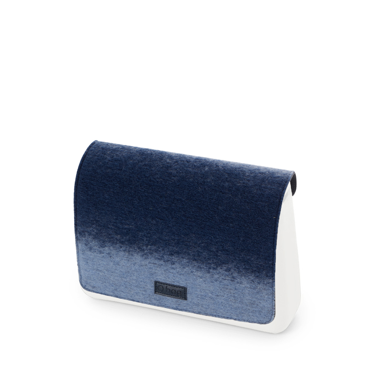 Klapka O bag glam Boiled wool Blue navy Avio