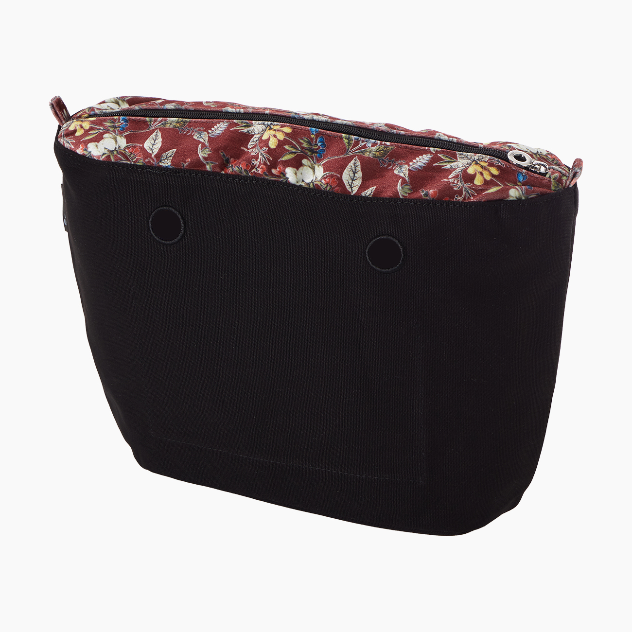 Organizer O bag standard Velvet desing stampa fiori Bordeaux