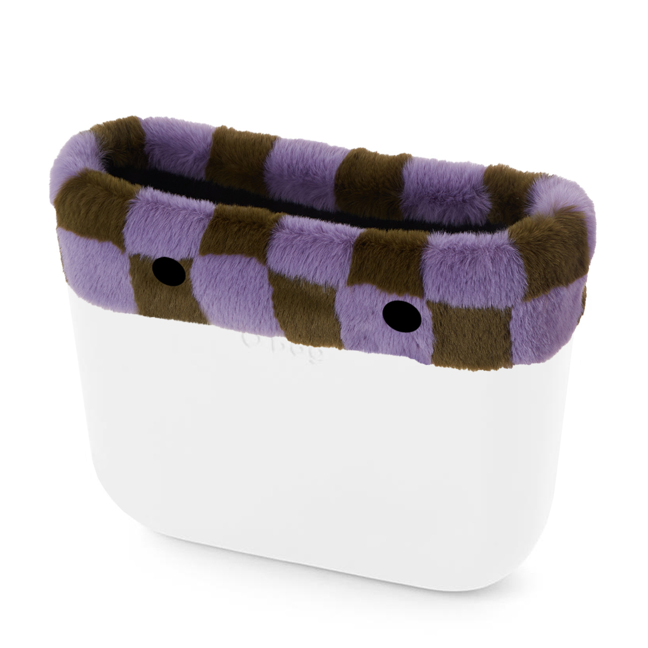 Opaska O bag standard Lapin check synthetic fibre Trim Lichen Lilac