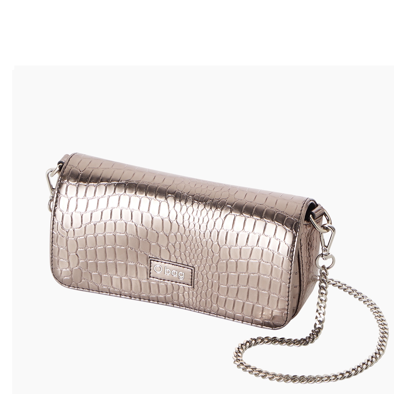 Torebka O bag Baguette mirror cocco print Gunmetal
