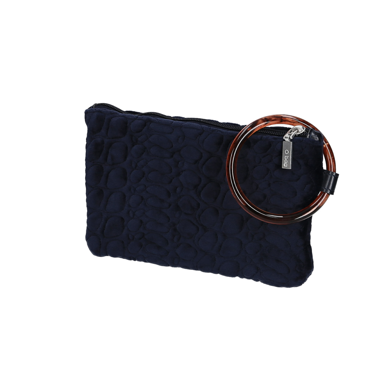 Kosmetyczka O bag manigliotto anello trapuntato cocco Blu Navy