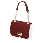 Klapka O bag pocket Matelasse effec fabric flap with wrist strap Bordeaux oro