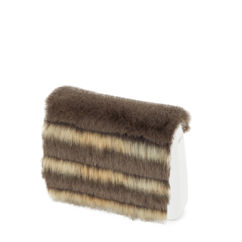 Klapka O bag glam Ecopelliccia lapinscalettata Tortora