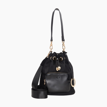 Torebka O Bag Natro O Bag Pom Pon Nylon+ Naplak Black