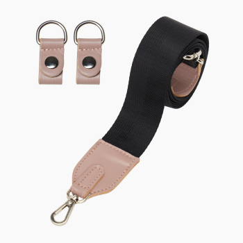 Pasek Naramienny 80/120 + Clip Ecopelle Tessuto Nastro Nylon + Nappa Old Pink