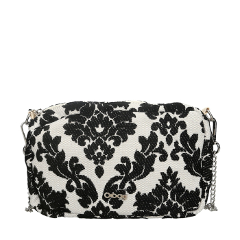 Torebka O bag glam Damascato ciniglia Nero