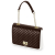 Klapka O bag glam Matelasse effect fabric flap with wrist strap Dark brown oro