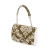Klapka O bag pocket Con tracolla catena spallaccio largo tessuto damascato ciniglia Avocado
