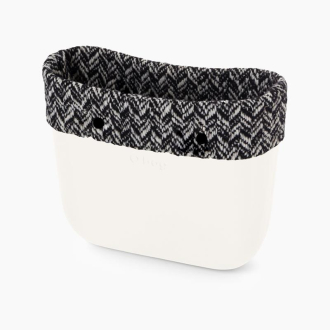 Opaska O bag standard Tessuto chevron Bianco nero