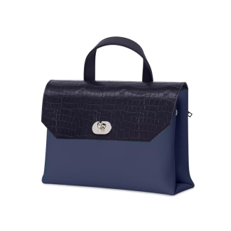 Torebka O bag soft smooth mini con pattina cocco Blu navy