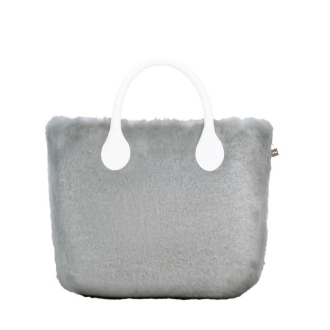 Cover O bag mini Ecopelliccia lapinGrigio chiaro
