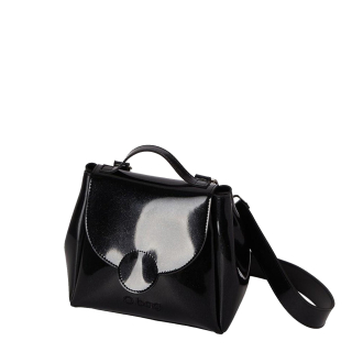 Torebka O bag polly mini Tessuto gommato glitter Nero