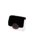 Klapka O bag pocket Ecopelliccia lapin cerchio in contrasto Nero tortora