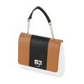 Klapka O bag glam Simil pelle nappa fascia stampa snake Biscotto nero