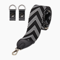 Pasek Naramienny Regolabile 80/119 + Clip Ecopelle Nero Tessuto Disegno Freccia White/Black