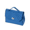 Body O bag soft smooth mini Textureintreccio con pattina Celeste