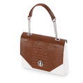 Klapka O bag glam Coconut print con manichetto Biscotto