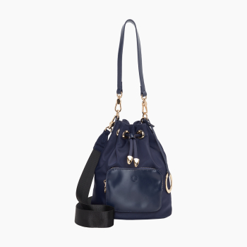 Torebka O Bag Natro O Bag Pom Pon Nylon+ Naplak Navy Blue