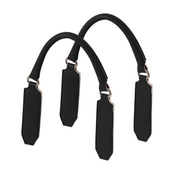 Uchwyty krótkie Piatto tubolare con anello simil pelle nappa Nero