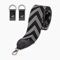 Pasek Naramienny Regolabile 80/119 + Clip Ecopelle Nero Tessuto Disegno Freccia White/Black