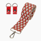 Pasek Naramienny Regolabile 80/120 + Clip Ecopelle Tomato Tessuto Disegno Pavone Tomato
