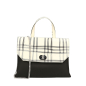 Torebka O bag soft smooth mini con Pattina check Bianco