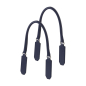 Uchwyty Piatto tubolare con anello simil pelle nappa Blu navy