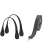 Uchwyty i Pasek naramienny O bag square Tumbled effect Nero