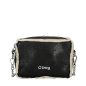 Torebka O bag glam tessuto sintetico effetto montone Nero
