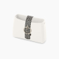 Chiusura O bag glam Eco stampa geometric lily Bianco nero