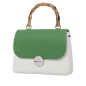 Klapka O bag Glam Ecopelle saffiano con manichetto Verde inglese bamboo