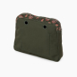 Organizer O bag reverse Tessuto stampa dianthus Military