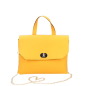 Torebka O bag soft smooth mini con pattina Ocra