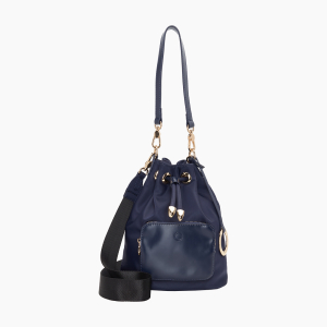 Torebka O Bag Natro O Bag Pom Pon Nylon+ Naplak Navy Blue