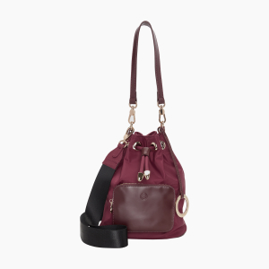 Torebka O Bag Natro O Bag Pom Pon Nylon+ Naplak Bordeaux