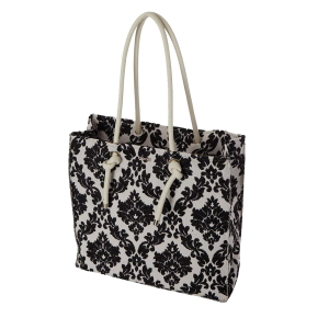 Torebka O bag knots Damascato ciniglia Nero