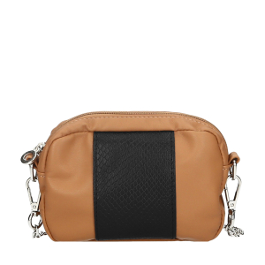 Torebka O bag glam Simil pelle nappa fascia stampa snake Biscotto nero