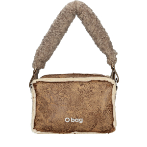 Torebka O bag pocket tessuto sintetico effetto montone Biscotto