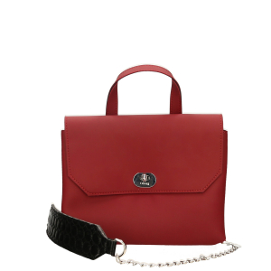 Torebka O bag soft smooth mini con pattina Bordeaux