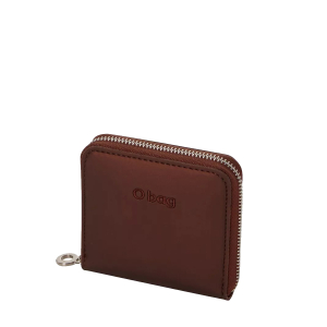 Portfel O half wally Simil pelle tessuto gommato Testa di moro metal