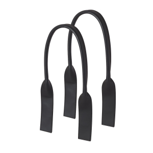 Uchwyty Reverded tubolar flat handle in rubber coated fabric Nero metal