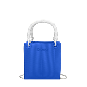 Torebka  O bag double mini Spigata texture ecopelle saffiano Imperial blu